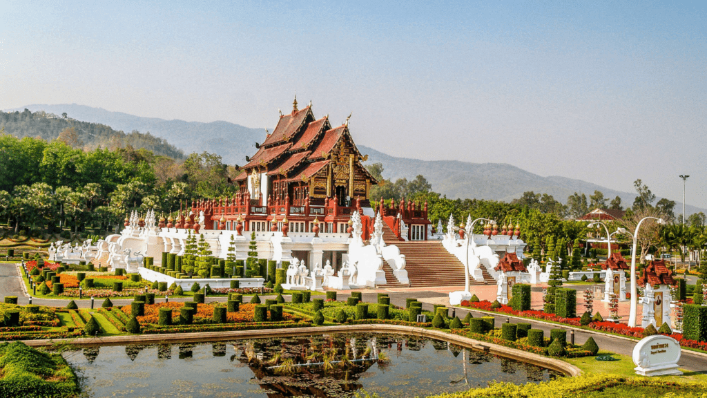 The buddhist temple in chiang mai, thailand