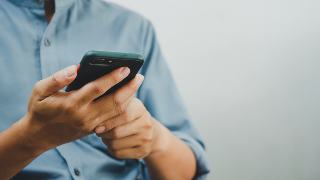 a person using a cellphone