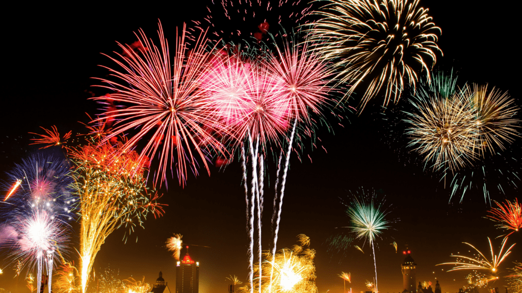 fireworks on a black background