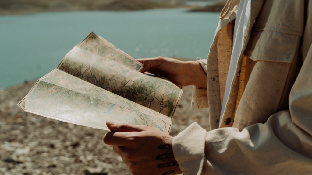 a person holding a map