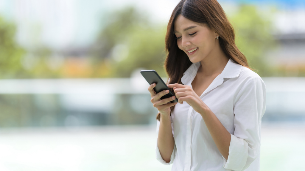 a person using a cellphone