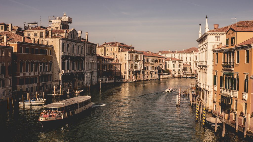 a view of the grand canal in venice