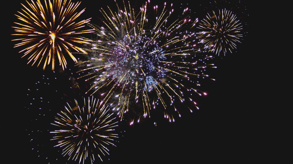 fireworks on a black background